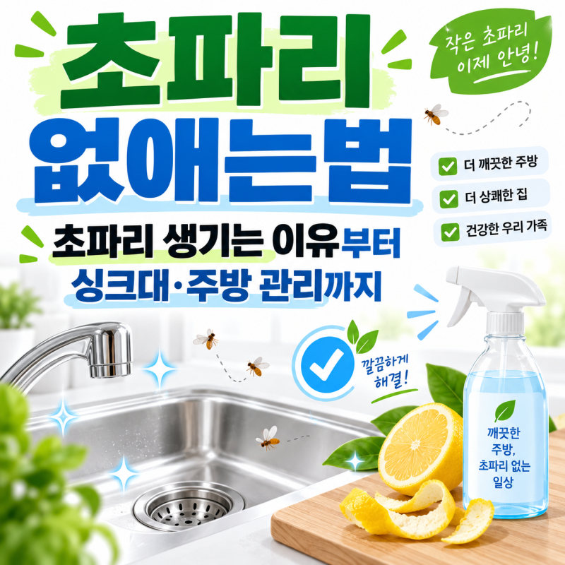 초파리 없애는법, 초파리 생기는 이유부터 싱크대·주방 관리까지