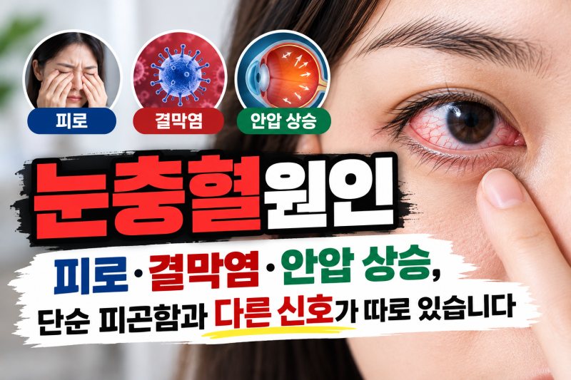눈충혈원인 — 피로·결막염·안압 상승, 단순 피곤함과 다른 신호가 따로 있습니다