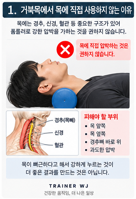 거북목에 폼롤러를 사용한다면 어디를 풀어야 할까?
