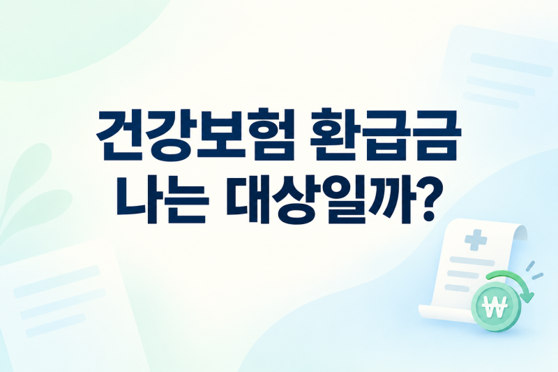 2026 건강보험 본인부담상한액 환급, 나는 대상일까? 신청 방법과 제외 비용