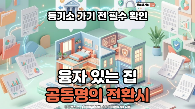 부부 공동명의 전환, 융자 있는 집 명의 변경 등기소 가기 전 필수 확인