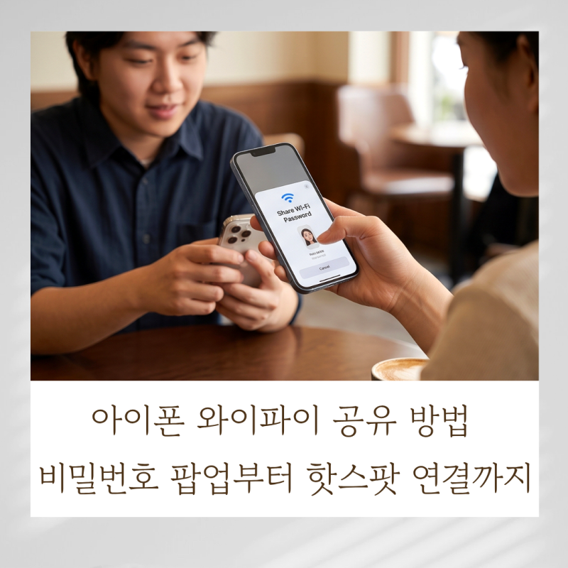 아이폰 와이파이 공유 방법 : 비밀번호 팝업부터 핫스팟 연결까지