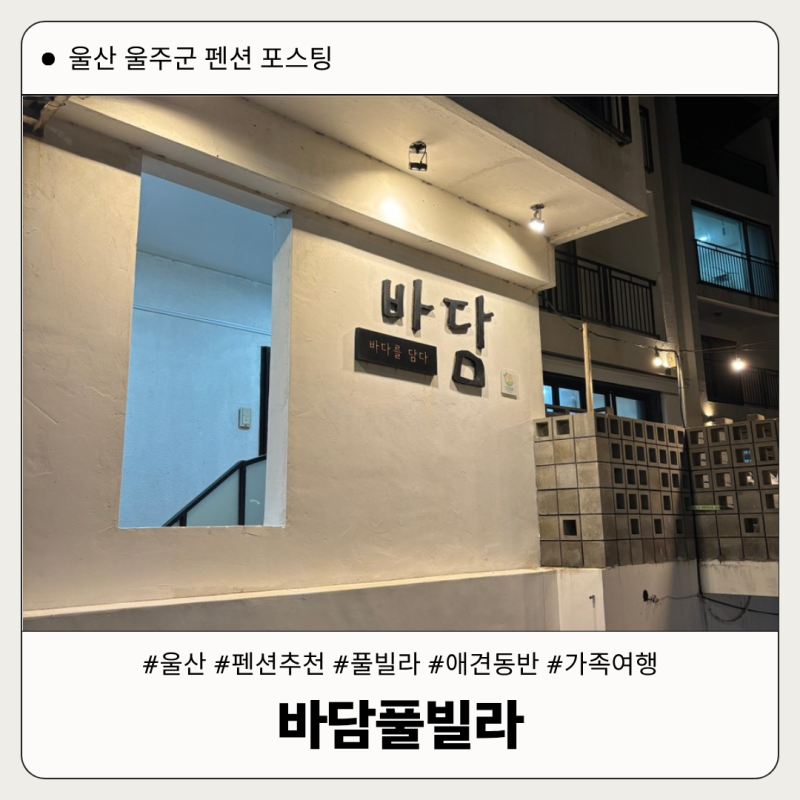 [울산 울주군] 애견동반 가족 단체펜션 바담풀빌라 203호 이용 후기 완전 추천