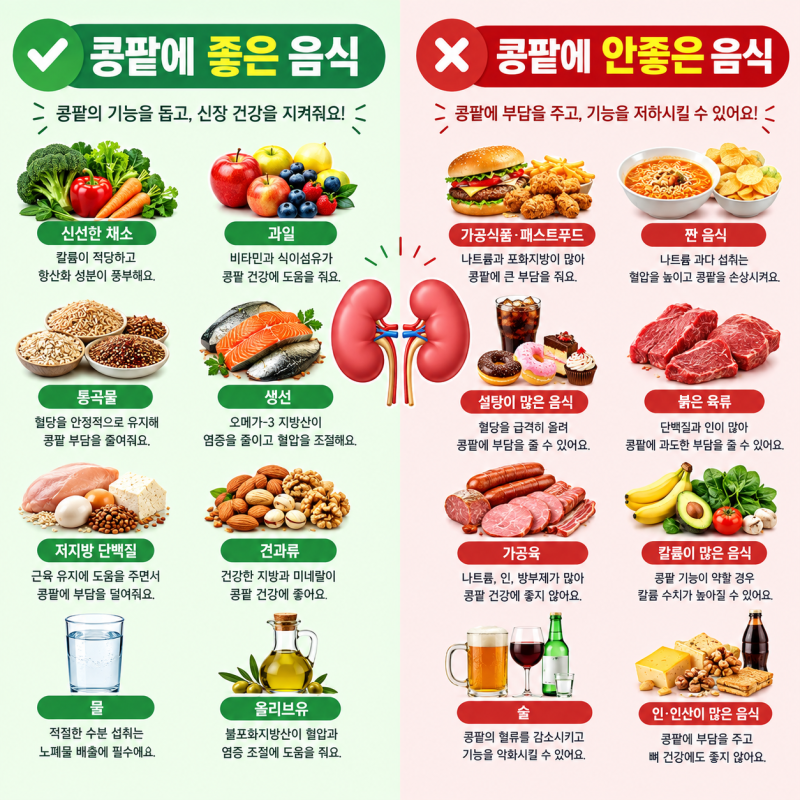 콩팥에 좋은 음식, 신장 기능 수치 안 좋을 때 당장 먹어야 할 것과 피해야 할 것!