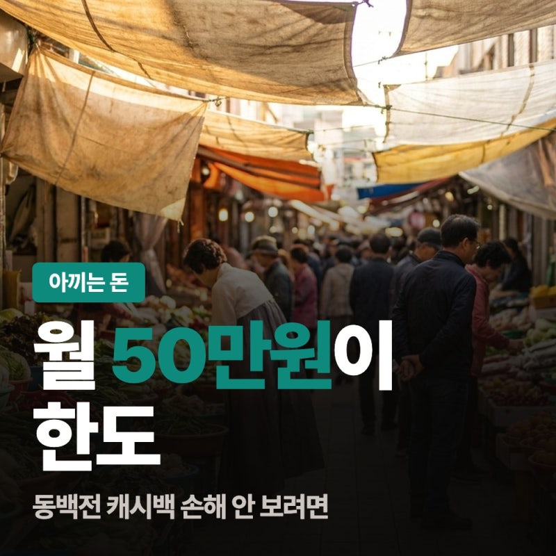 동백전 캐시백 한도, 월 50만원을 넘게 쓰면 그만큼 그냥 손해