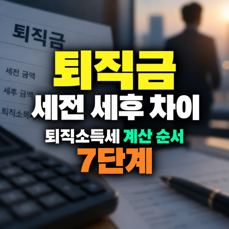 퇴직금 세전 세후 차이와 퇴직소득세 계산 순서 7단계