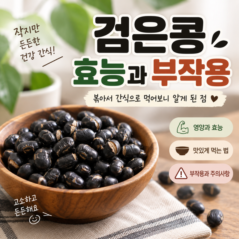 검은콩 효능과 부작용, 볶아서 간식으로 먹어보니 알게 된 점