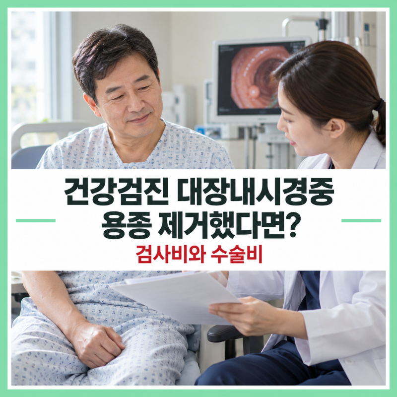 건강검진 대장내시경 중 용종 제거했다면? 검사비와 수술비는 이렇게 구분하세요