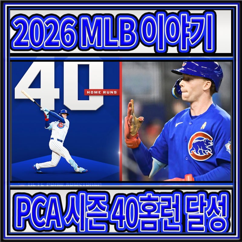 2026 MLB 이야기 - PCA 시즌 40홈런 달성