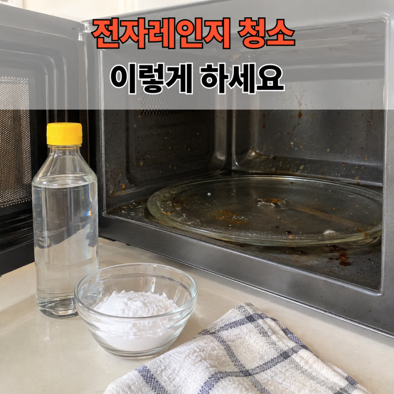 전자레인지 청소 방법｜베이킹소다·식초로 찌든 때와 냄새 제거