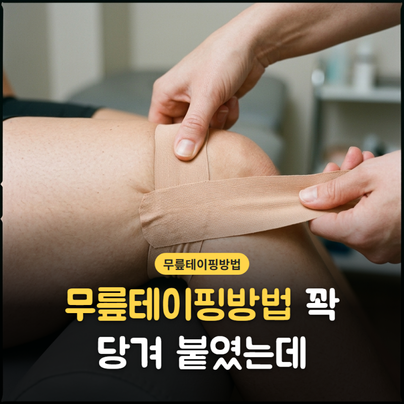 무릎테이핑방법, 꽉 당겨 붙였는데 30분 만에 뻐근해지는 부위