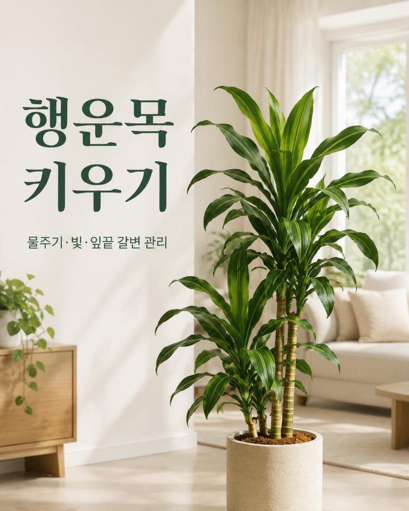 행운목 키우기, 물주기부터 잎끝 갈변까지 한 번에 정리