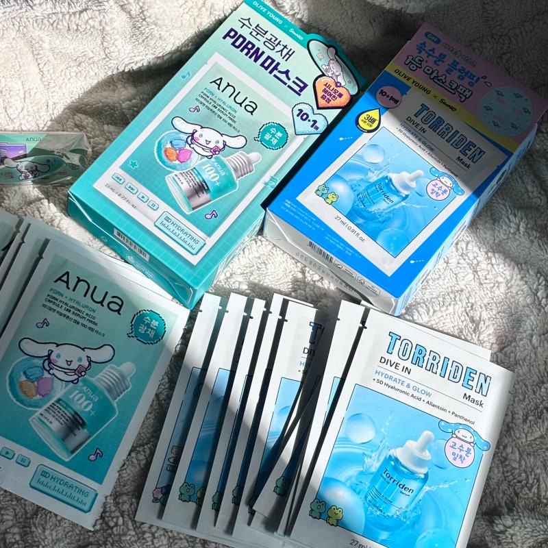 [내돈내산] 올리브영 산리오 콜라보 마스크팩 추천 토리든 아누아 마스크팩