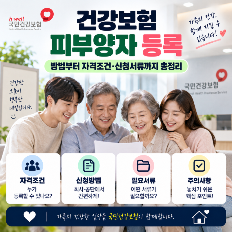 건강보험 피부양자 등록 방법, 자격조건·신청서류 총정리