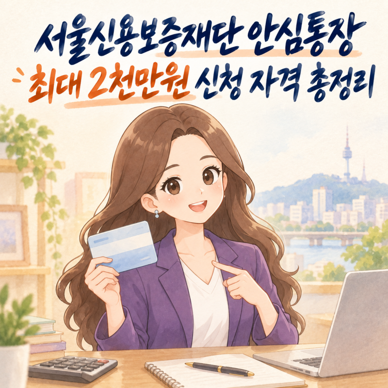 서울신용보증재단 안심통장 최대 2천만원 신청 자격 총정리