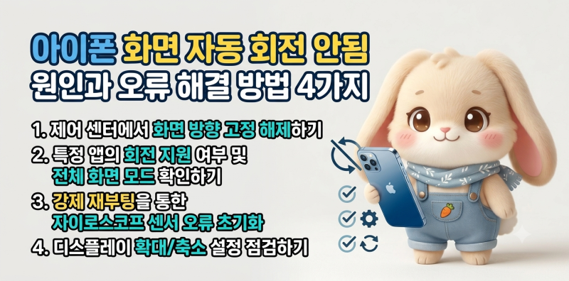 아이폰 화면 자동 회전 안됨 원인과 오류 해결 방법 4가지