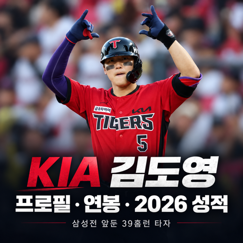 KIA 김도영 프로필｜삼성전 앞둔 39홈런 타자, 나이·연봉·2026 성적