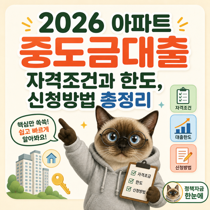 2026 아파트 중도금대출 자격조건과 한도, 신청방법 총정리