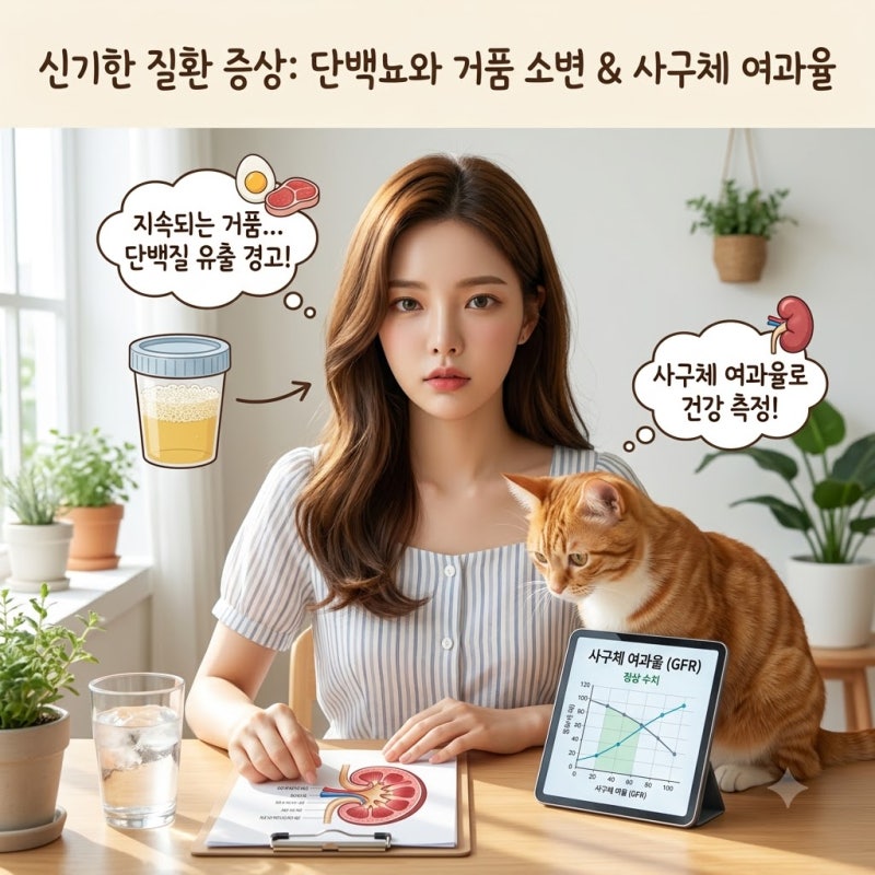 소변 거품 꺼지지 않는 단백뇨와 사구체 여과율로 보는 신장질환 증상