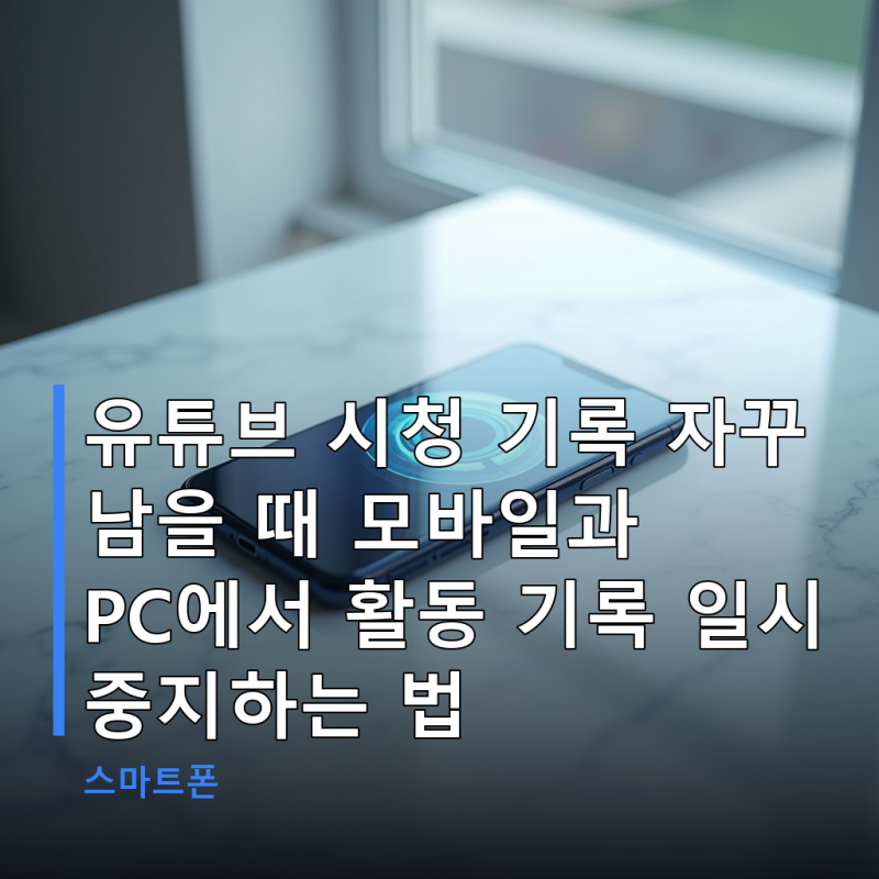 유튜브 시청 기록 자꾸 남을 때 모바일과 PC에서 활동 기록 일시 중지하는 법