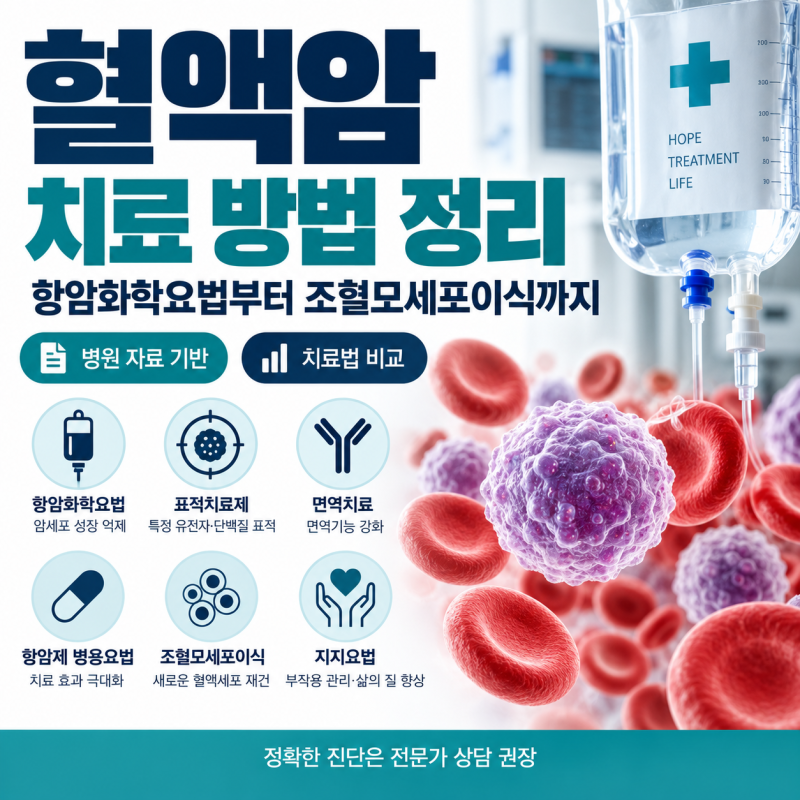 혈액암 치료 방법 정리, 항암화학요법부터 조혈모세포이식까지