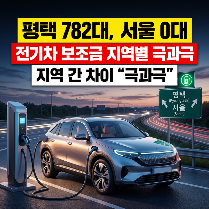 "평택 782대, 서울 0대" 전기차 보조금 지역별 극과극