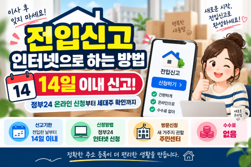 이사 후 전입신고 어떻게 할까? 인터넷 신청방법과 준비물