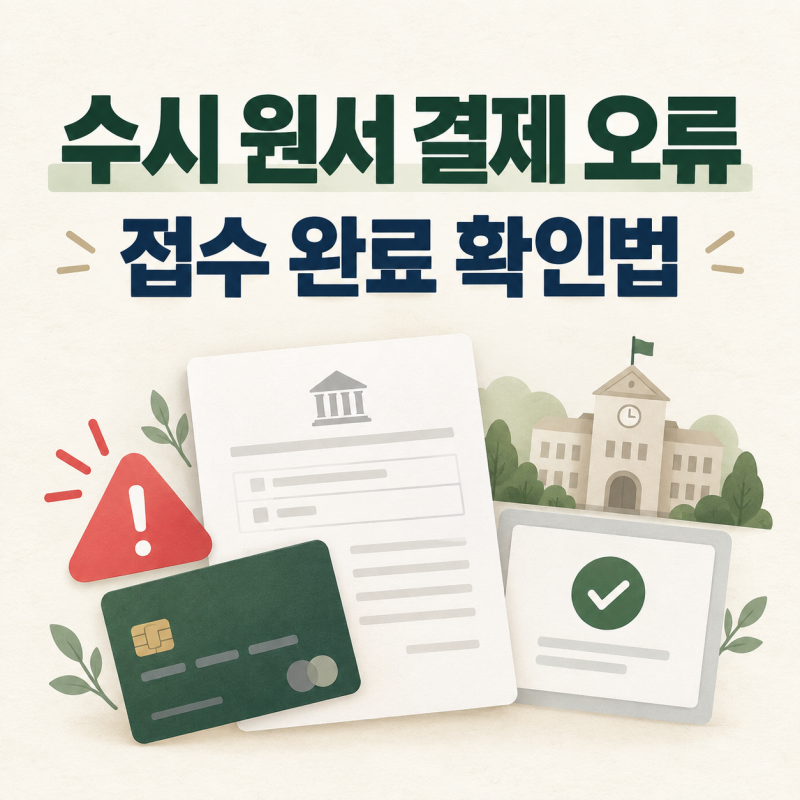 수시 원서접수 결제 오류 해결 방법｜접수번호·수험번호 확인 순서