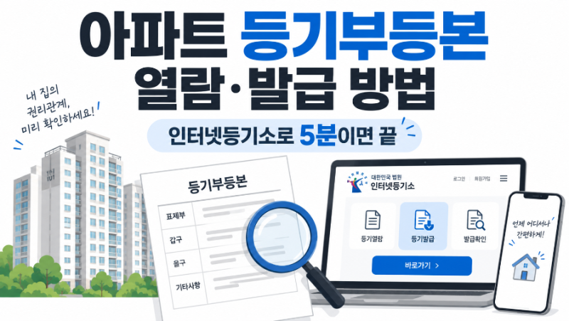 아파트 등기부등본 인터넷 열람·발급 방법｜처음 하는 분도 5분이면 가능