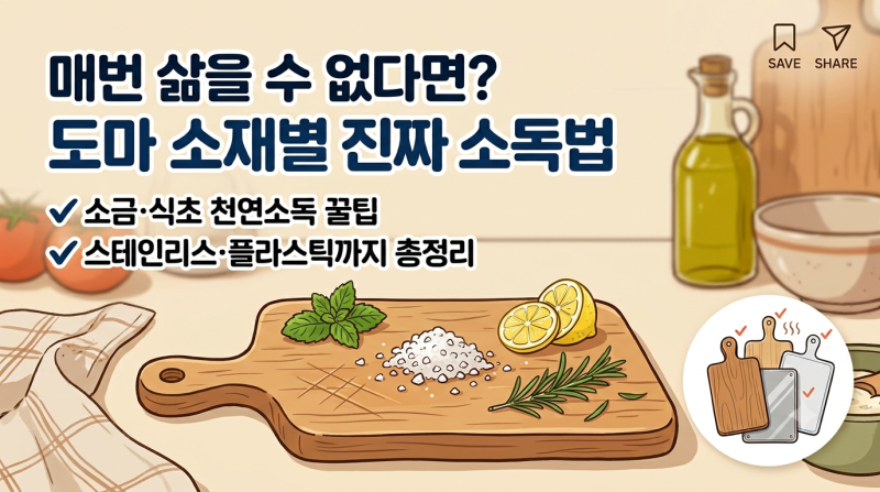 나무부터 플라스틱까지! 3가지 도마 소독법