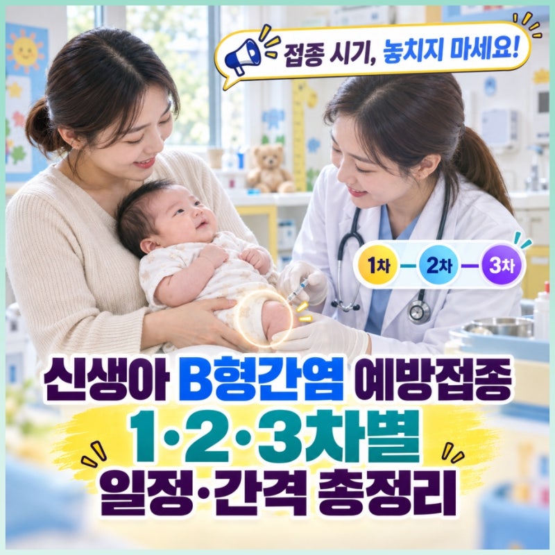 신생아 B형간염 예방접종 1·2·3차별 일정·간격 총정리