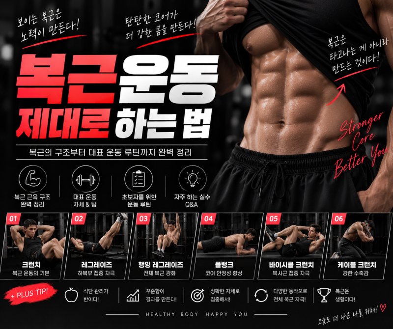 복근운동 제대로 하는 법｜탄탄하고 선명한 복근을 만드는 운동 루틴 총정리