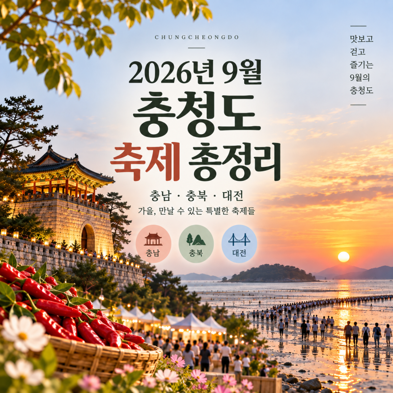 2026년 9월 충청도 축제 총정리｜충남·충북·대전 가볼 만한 곳