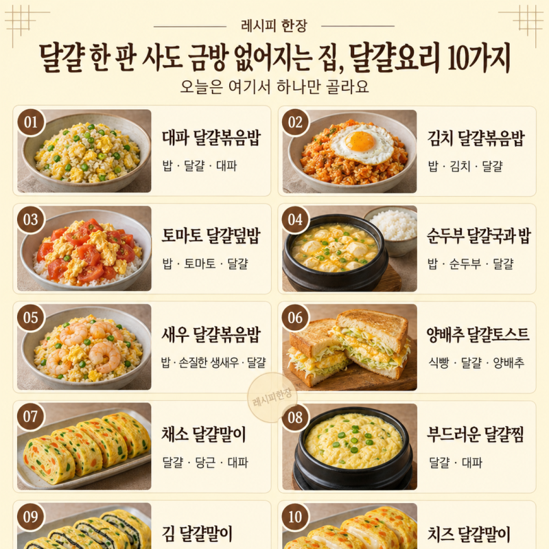 달걀 한 판 사도 금방 없어지는 집, 달걀요리 10가지