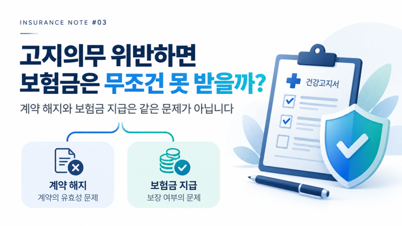 고지의무 위반하면 보험금 못받을까? 계약 해지와 보험금 지급의 차이