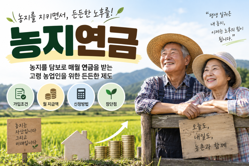 국민연금! 나는 농지연금!!농사짓고 생활비까지...