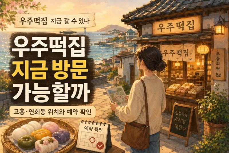 우주떡집 위치 지금 가도 될까? 고흥 1호점·연희동 2호점 주소와 예약 가능 여부 총정리