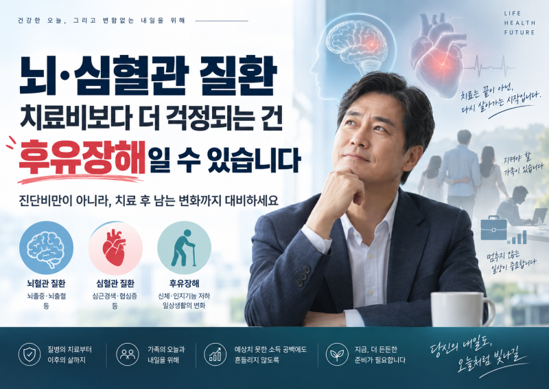 뇌·심혈관 질환, 치료비보다 더 무서운건 '남는 후유장해'일 수 있습니다.