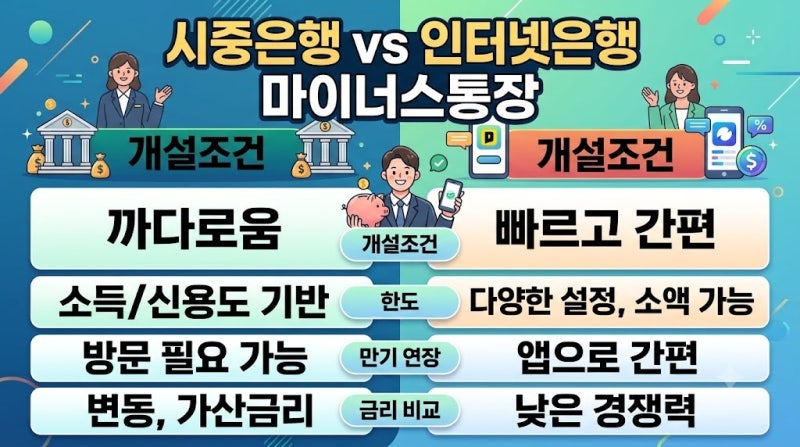 마이너스통장 금리 비교 & 개설 조건 완벽 가이드｜카카오·토스·국민·신한 한도 차이와 만....