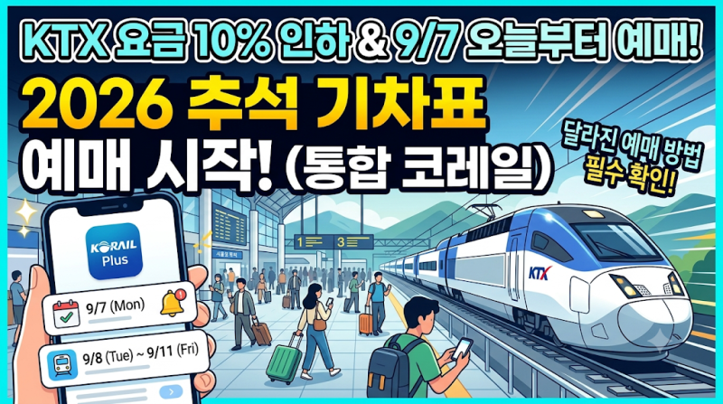 2026 추석 기차표 예매 방법, 오늘부터 시작이에요 (feat. 통합 코레일 달라진 점)