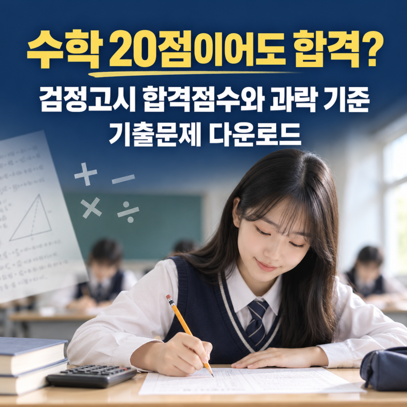 “수학 20점이어도 합격?” 검정고시 시험 합격점수와 과락 기준, 기출문제 다운로드