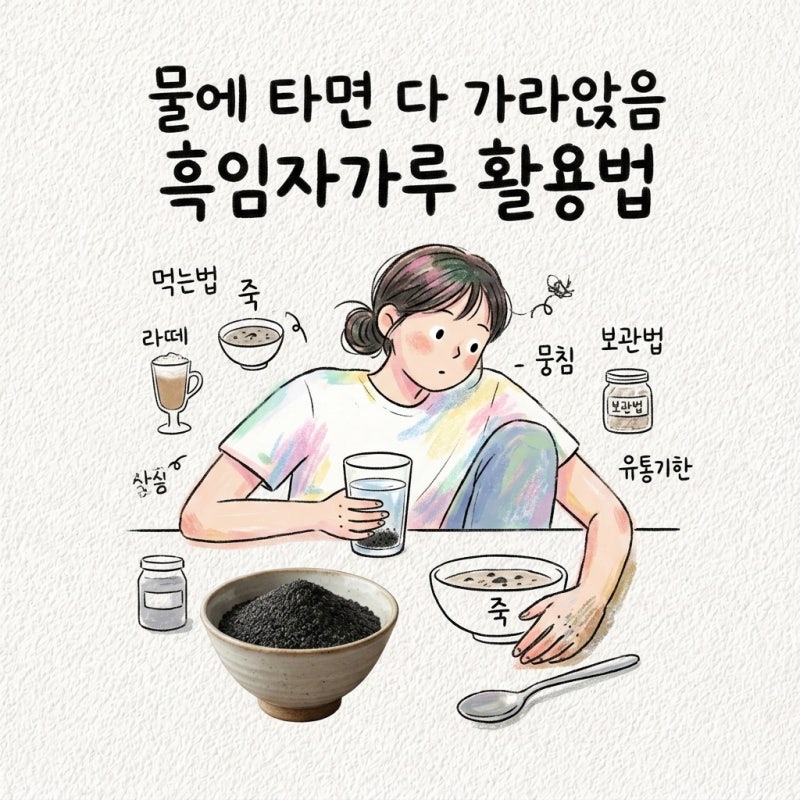 흑임자가루 활용법 먹는법 죽 라떼 뭉침 보관법 유통기한