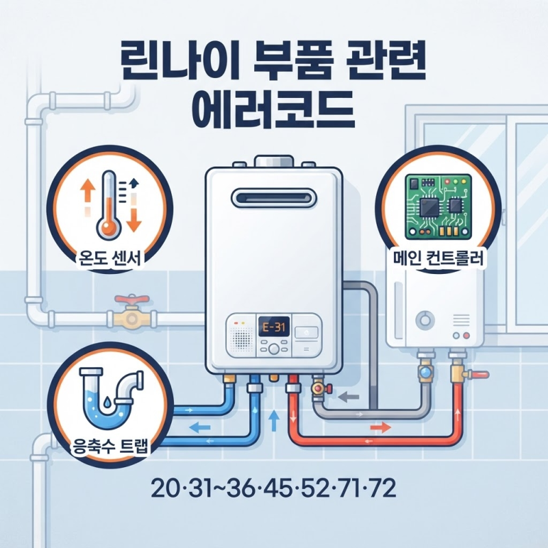 린나이 보일러 에러코드 20·31~36·45·52·71·72, 부품 점검이 필요한 이유
