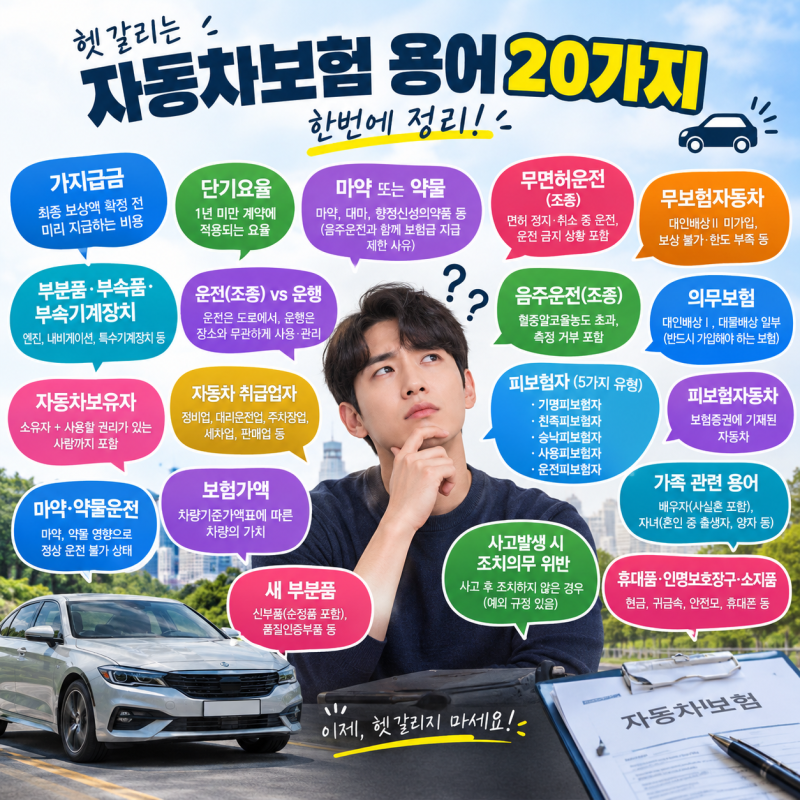 자동차보험 용어 정의, 자동차보험 용어 뜻 정리