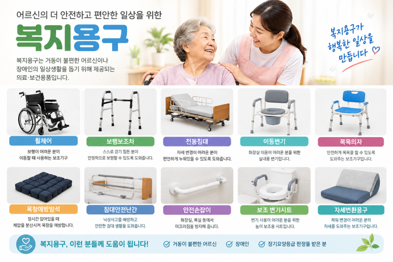 노인장기요양보험 복지용구, 꼭 알아야 할 종류와 이용방법 총정리