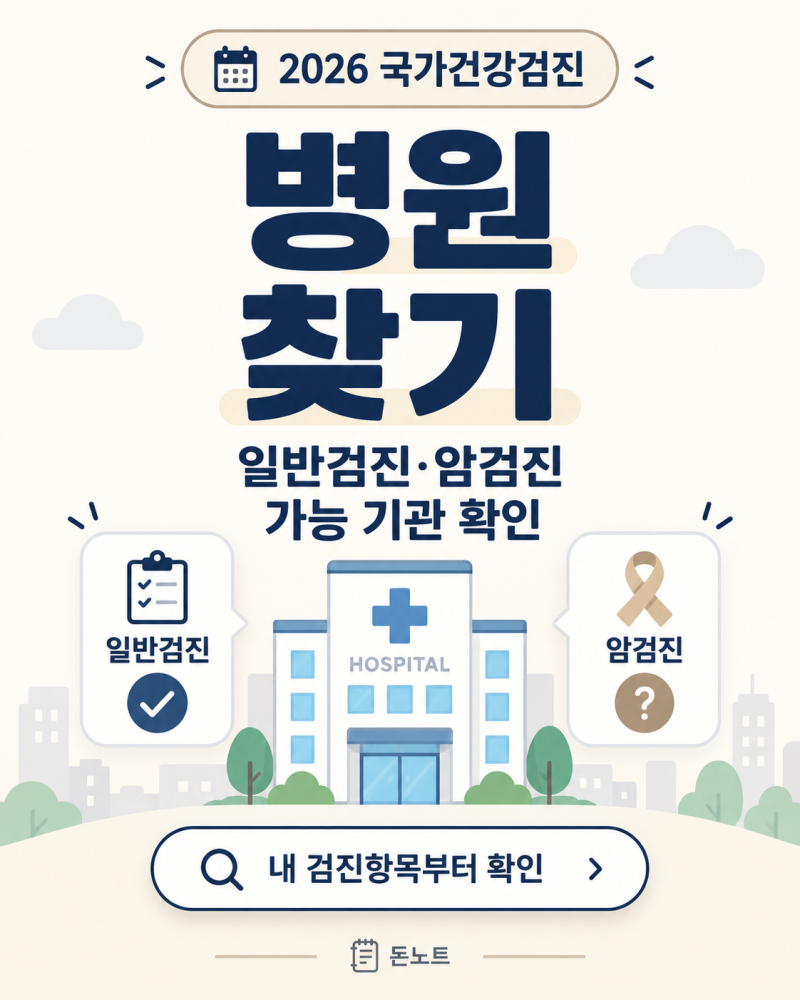 국가건강검진 병원 찾기 2026, 일반검진·암검진 가능한 기관 조회방법