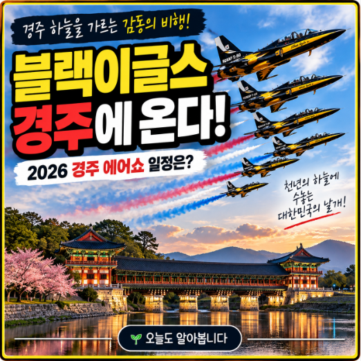 ✈️ 블랙이글스 경주에 또 온다? 2026 경주 에어쇼 일정 확인해보니