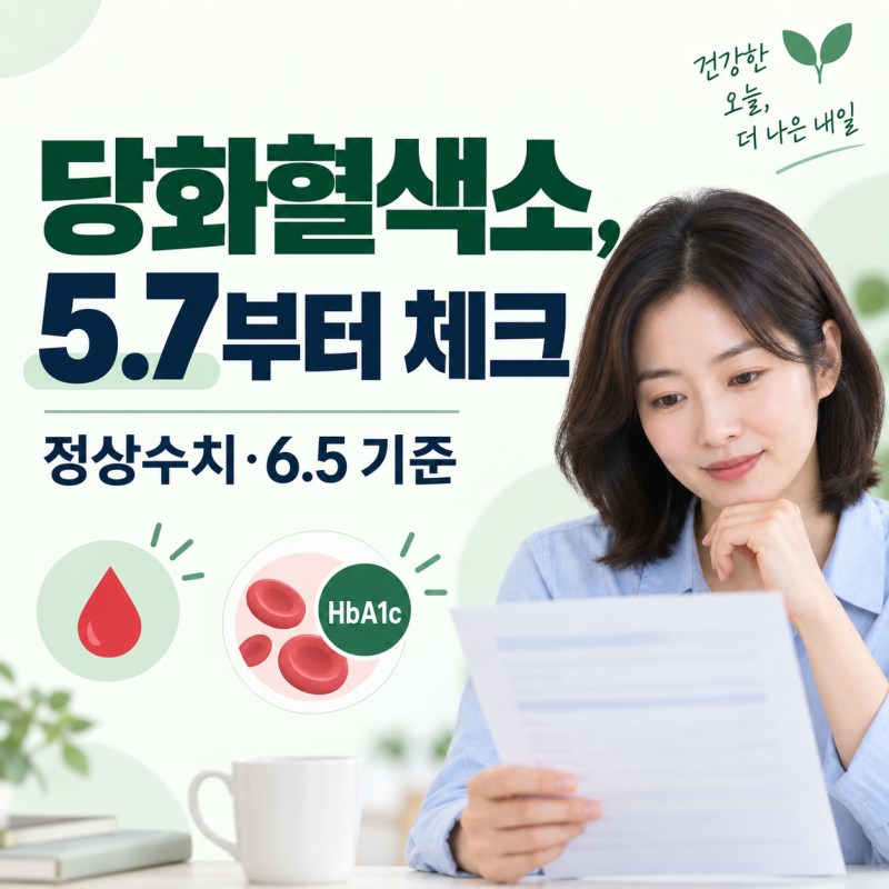 당화혈색소 정상수치 몇일까? 5.7·6.5 기준과 공복혈당 차이