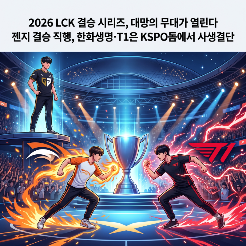 2026 LCK 결승 시리즈, 대망의 무대가 열린다 : 젠지 결승 직행, 한화생명·T1은 KSPO돔에서 사생....