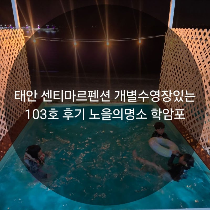 태안 센티마르펜션 개별수영장있는 103호 후기 노을의명소 학암포